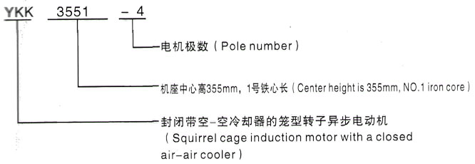 YKK系列(H355-1000)高压YJTFKK450-2D三相异步电机西安泰富西玛电机型号说明